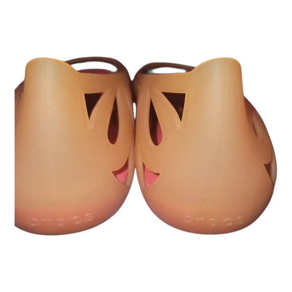 Crocs Adrina III Orange Pink Women's Jelly Peep Toe Slip On Flats W8 - Picture 4 of 10